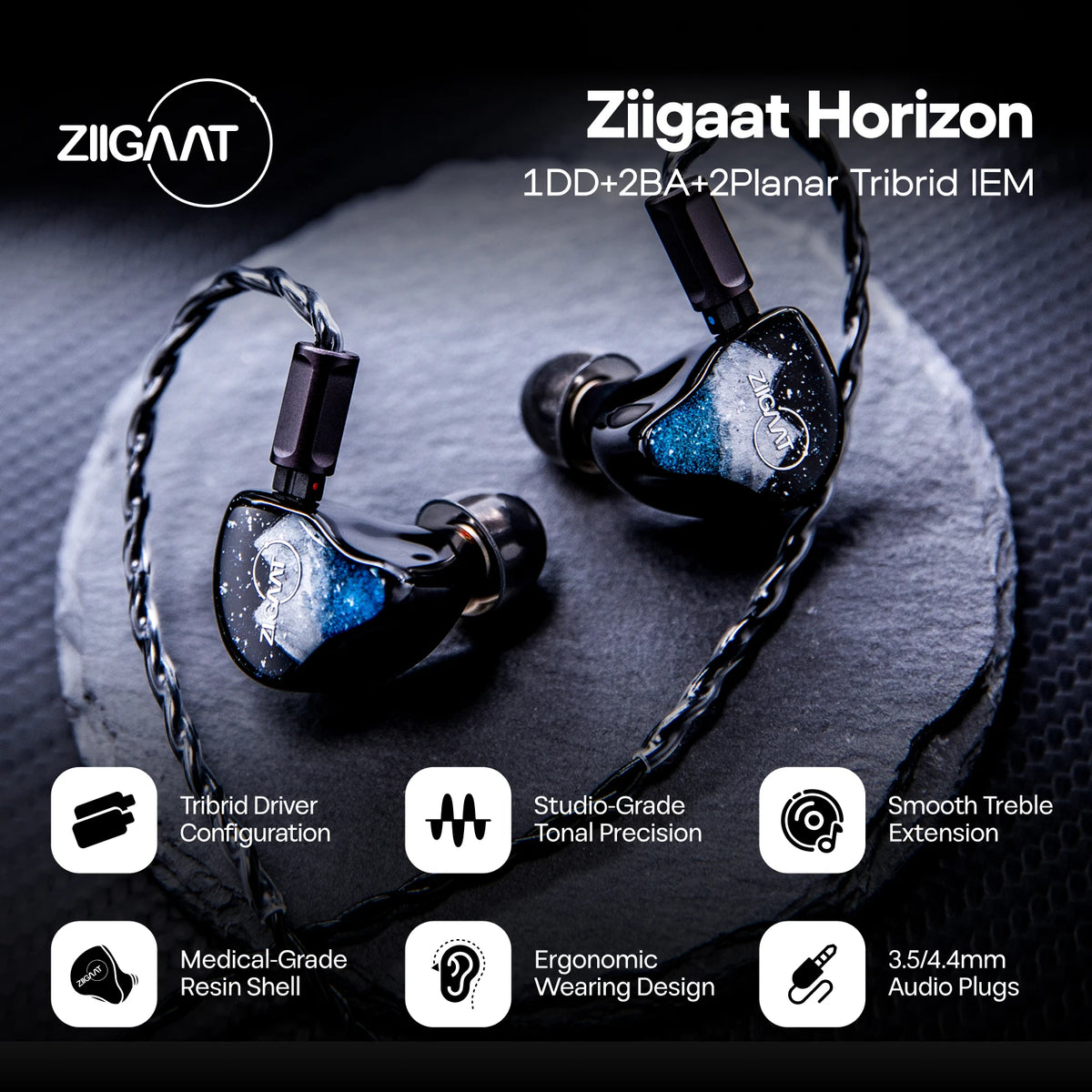 Horizon Handcrafted Tribrid IEM Earphones